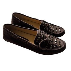 Van Eli Flats Loafers Women 9M Brown Suede Leather Academia Quiet Luxury Preppy